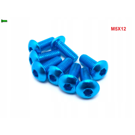 M5x12 śruba aluminiowa imbusowa iso 7380 śruby aluminiowe kolor błękitny
