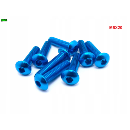 M5x20 śruba aluminiowa imbusowa iso 7380 śruby aluminiowe kolor błękitny