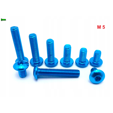 M5x20 śruba aluminiowa imbusowa iso 7380 śruby aluminiowe kolor błękitny
