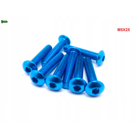M5x25 śruba aluminiowa imbusowa iso 7380 śruby aluminiowe kolor błękitny