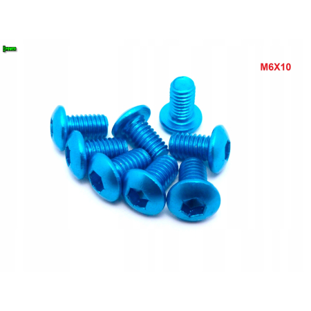 M6x10 śruba aluminiowa imbusowa iso 7380 śruby aluminiowe kolor błękitny