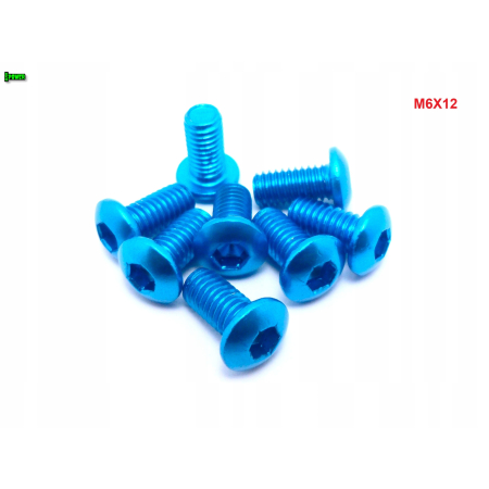M6x12 śruba aluminiowa imbusowa iso 7380 śruby aluminiowe kolor błękitny