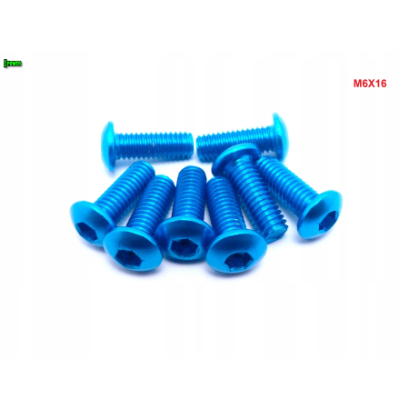 M6x16 śruba aluminiowa imbusowa iso 7380 śruby aluminiowe kolor błękitny