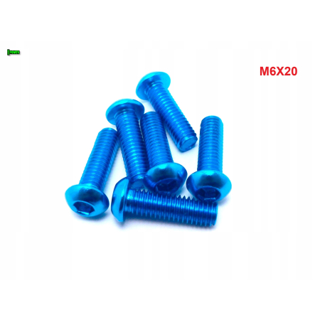 M6x20 śruba aluminiowa imbusowa iso 7380 śruby aluminiowe kolor błękitny