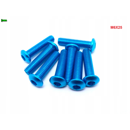 M6x25 śruba aluminiowa imbusowa iso 7380 śruby aluminiowe kolor błękitny
