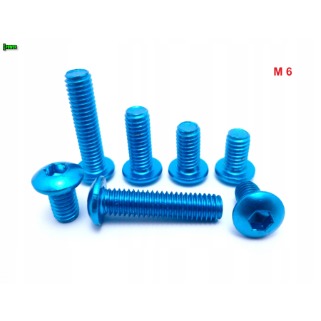 M6x25 śruba aluminiowa imbusowa iso 7380 śruby aluminiowe kolor błękitny