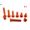 M3x16 śruba aluminiowa imbusowa iso7380 śruby aluminiowe kolor pomarańczowy