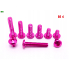 M4x16 śruba aluminiowa imbusowa iso 7380 śruby aluminiowe 6061 kolor różowy