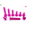 M5x16 śruba aluminiowa imbusowa iso 7380 śruby aluminiowe 6061 kolor różowy
