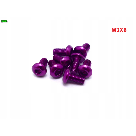 M3x6 śruba aluminiowa imbusowa iso 7380 śruby aluminiowe kolor fioletowy