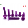M3x8 śruba aluminiowa imbusowa iso 7380 śruby aluminiowe kolor fioletowy