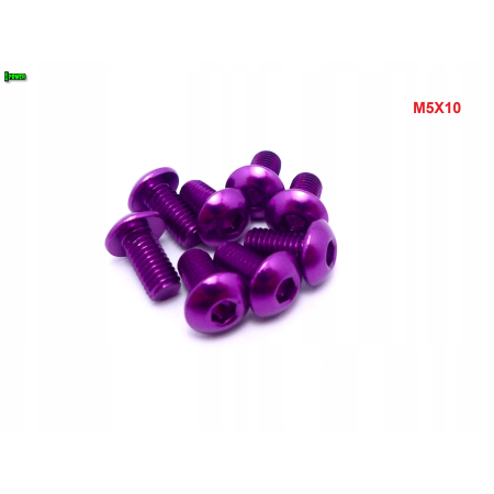 M5x10 śruba aluminiowa imbusowa iso 7380 śruby aluminiowe kolor fioletowy