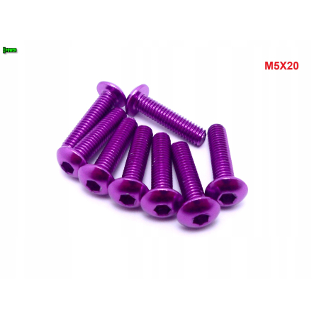 M5x20 śruba aluminiowa imbusowa iso 7380 śruby aluminiowe kolor fioletowy