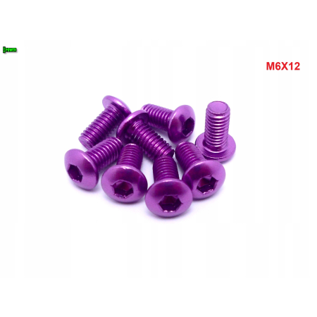 M6x12 śruba aluminiowa imbusowa iso 7380 śruby aluminiowe kolor fioletowy