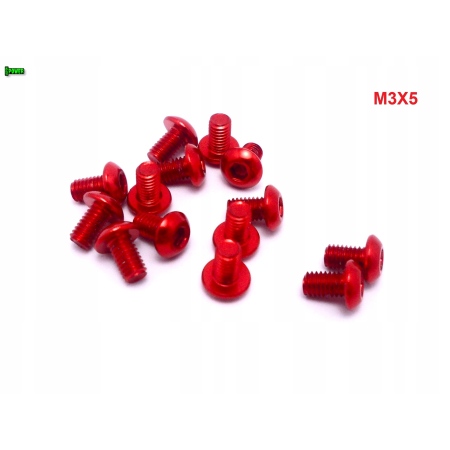 M3x5 śruba aluminiowa imbusowa iso 7380 śruby aluminiowe kolor czerwony
