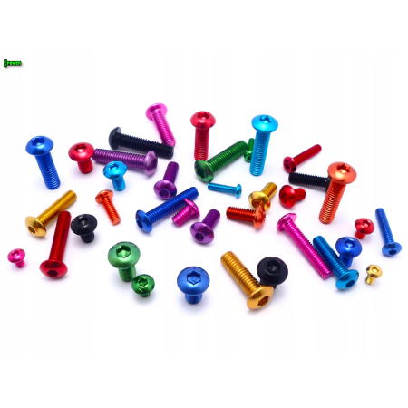 M3x6 śruba aluminiowa imbusowa iso 7380 śruby aluminiowe kolor czerwony