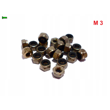 Nakrętka m3 din 985 samohamowana z wkładką nylonową fpv dron rc ti grade 2