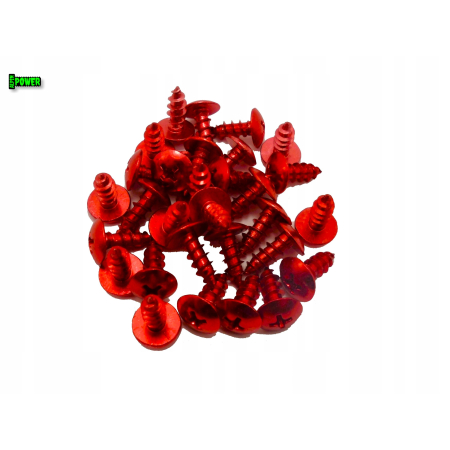 M5x12 wkręt aluminiowy samogwintujący wkręty aluminiowe kolor czerwony