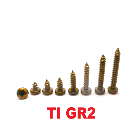 M1x3,5 wkręt samogwintujący tytanowy din 7981 wkręty tytanowe tytan grade 2