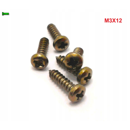 M3x12 wkręt samogwintujący tytanowy din 7981 wkręty tytanowe tytan grade 2