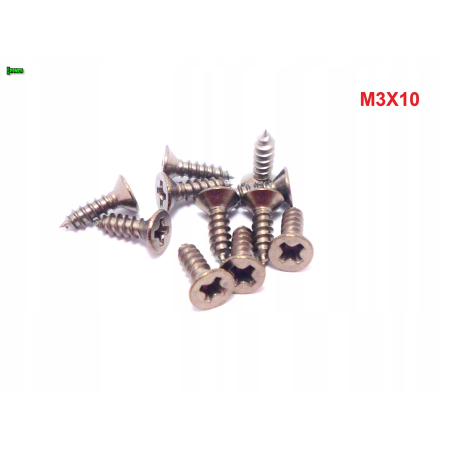 M3x10 wkręt samogwintujący tytanowy din 7982 wkręty tytanowe tytan grade 2