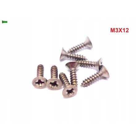 M3x12 wkręt samogwintujący tytanowy din 7982 wkręty tytanowe tytan grade 2