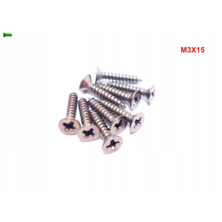 M3x15 wkręt samogwintujący tytanowy din 7982 wkręty tytanowe tytan grade 2
