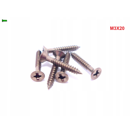 M3x20 wkręt samogwintujący tytanowy din 7982 wkręty tytanowe tytan grade 2