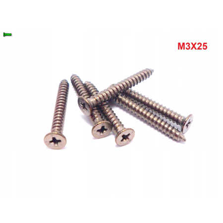 M3x25 wkręt samogwintujący tytanowy din 7982 wkręty tytanowe tytan grade 2