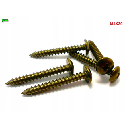 M4x30 wkręt samogwintujący tytanowy grzybkowy jis b 1122 tytan grade 2