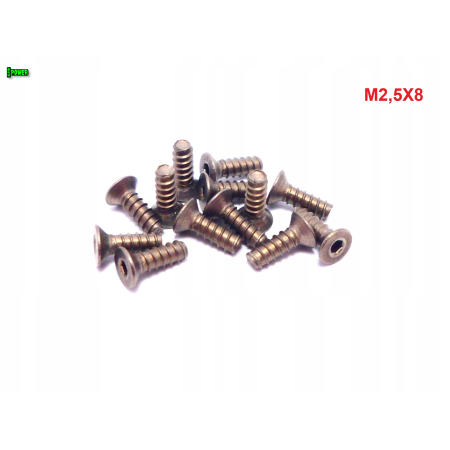 M2,5x8 wkręt tytanowy samogwintujący imbus tytan grade 2