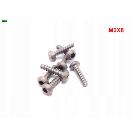 M2x8 tytanowy wkręt samogwintujący z łbem kulistym imbus tytan grade 2