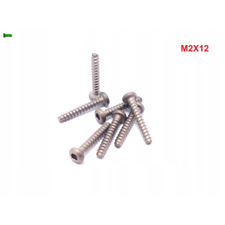 M2x12 tytanowy wkręt samogwintujący z łbem kulistym imbus tytan grade 2