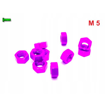 Nakrętka m5 din 934 iso 4032 nakrętka aluminiowa 6061 nakrętka różowa