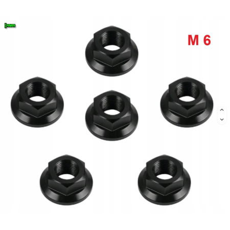 Nakrętka m6 din 6923 iso 4161 nakrętka kołnierzowa aluminiowa czarna fpw rc