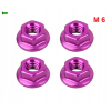 Nakrętka m6 din 6923 iso 4161 nakrętka kołnierzowa aluminiowa fioletowa fpw