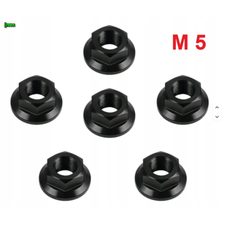 Nakrętka aluminiowa m5 din 6923 nakrętka kołnierzowa aluminiowa czarna fpw