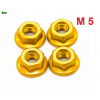 Nakrętka aluminiowa m5 din 6923 nakrętka kołnierzowa aluminiowa złota fpw