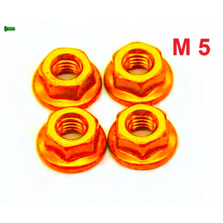 Nakrętka aluminiowa m5 din6923 nakrętka kołnierzowa aluminiowa pomarańczowa