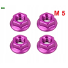 Nakrętka aluminiowa m5 din 6923 nakrętka kołnierzowa aluminiowa fioletowa