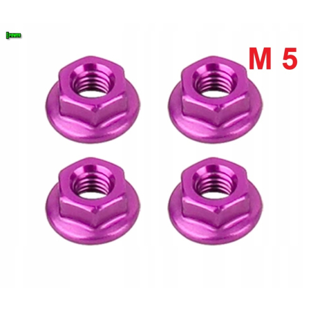 Nakrętka aluminiowa m5 din 6923 nakrętka kołnierzowa aluminiowa fioletowa
