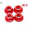 Nakrętka aluminiowa m5 din 6923 nakrętka kołnierzowa aluminiowa czerwona rc