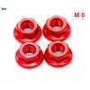 Nakrętka aluminiowa m8 din 6923 nakrętka kołnierzowa aluminiowa czerwona rc