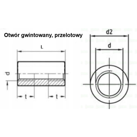 M2x6 aluminiowa tulejka dystansowa gwintowana złączna przedłużana mufa