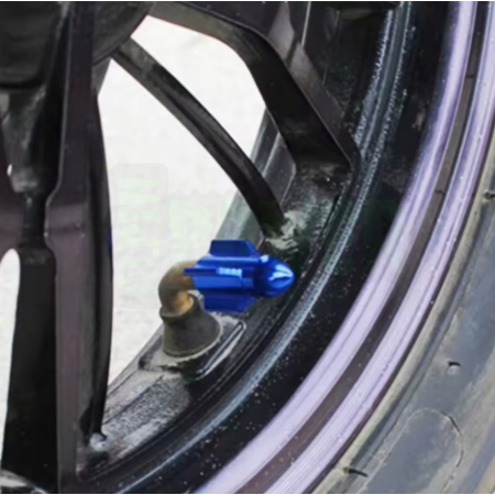 Nakrętki na wentyle czapki do opon kapturki na zawory rakieta niebieska