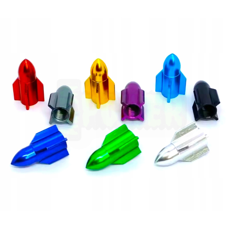 Nakrętki na wentyle rakieta czapki do opon kapturki na zawory rakieta