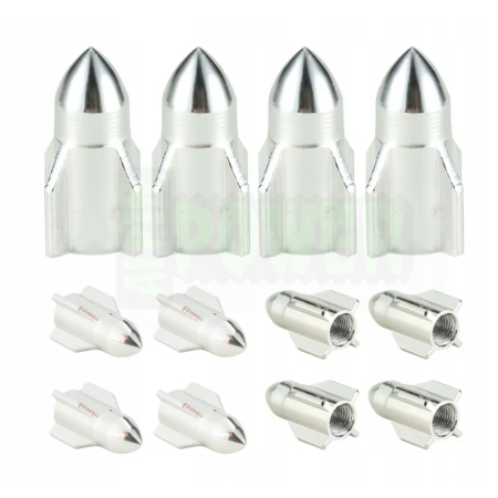 Nakrętki na wentyle rakieta czapki do opon kapturki na zawory rakieta