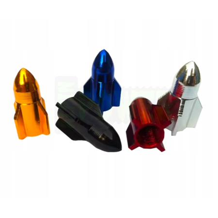 Nakrętki na wentyle rakieta czapki do opon kapturki na zawory rakieta