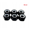 Nakrętka aluminiowa m2,5 din 985 samohamowana z wkładką nylonową czarna