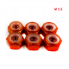 Nakrętka aluminiowa m2,5 d 985 samohamowana z wkładką nylonową pomarańczowa